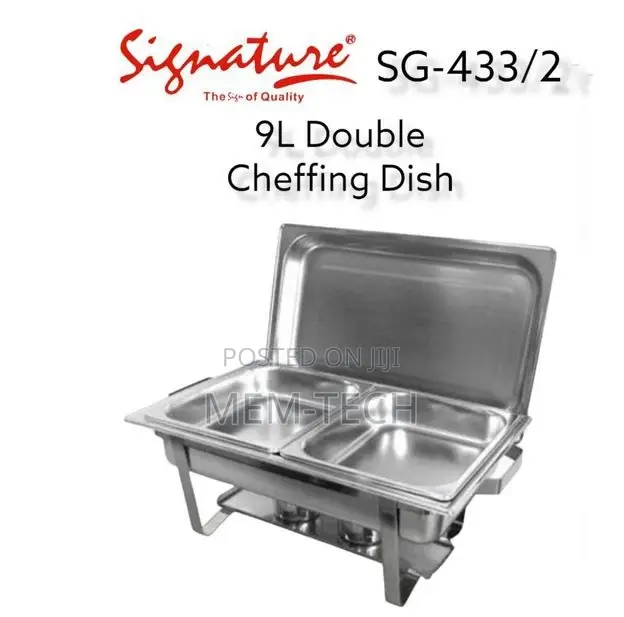 Signature Stainless Steel Chafing Dishes 9L -Double Partiti