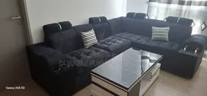 6 Seater L Shaped Black