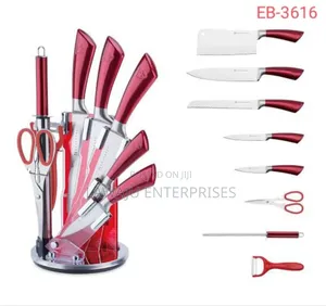 8pc Red Edenberg Knife Set