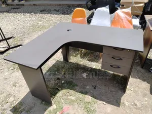 Grey Curved Office Desk
