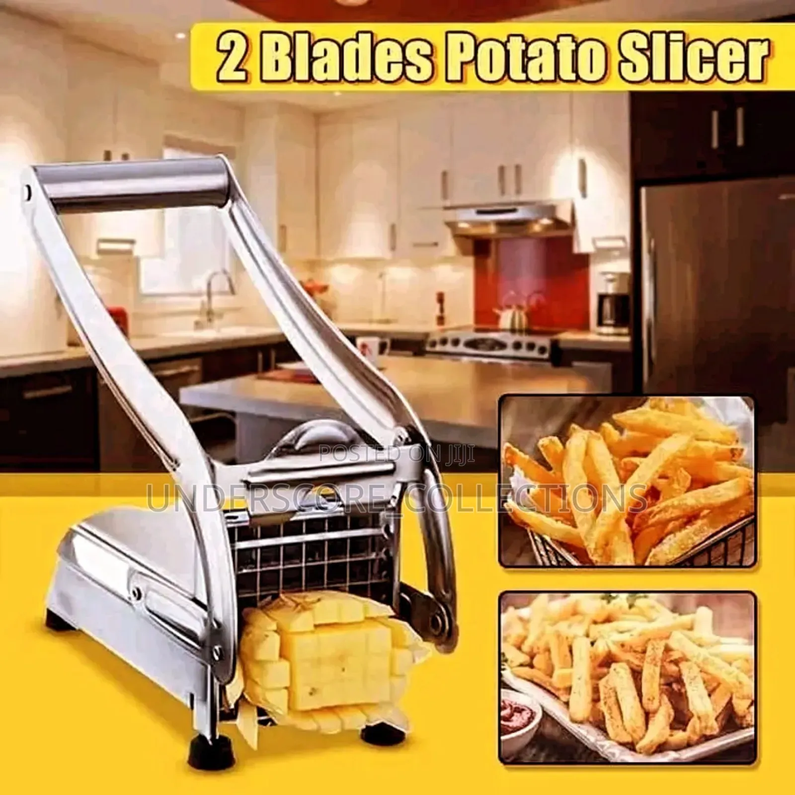 Stainless Steel French Fries Potato Cutter- 2 Blades .