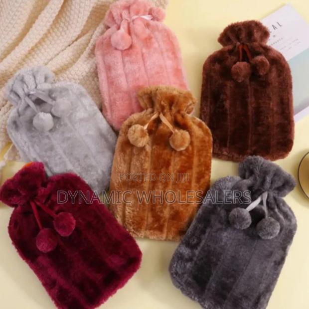 Cosy Faux Fur Pom Pom Hot Water Bottle