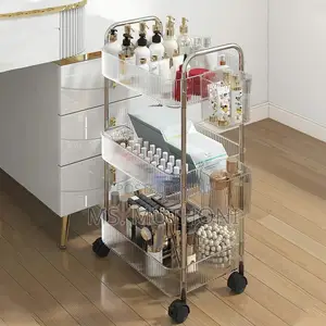 3 Tier Clear Rolling Utility Cart