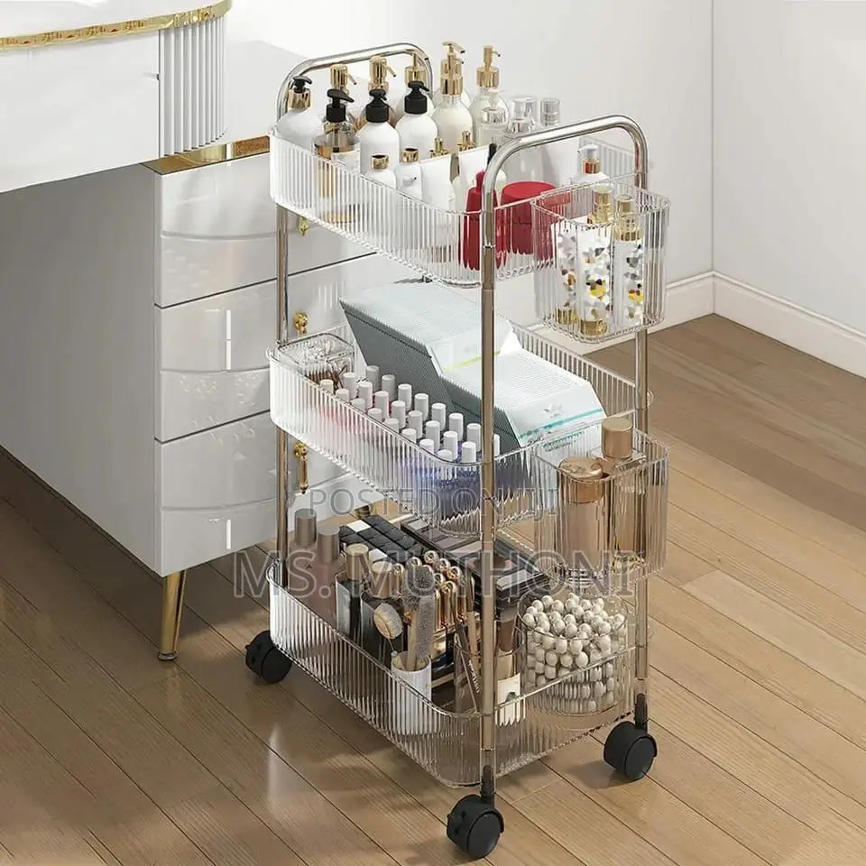 3 Tier Clear Rolling Utility Cart