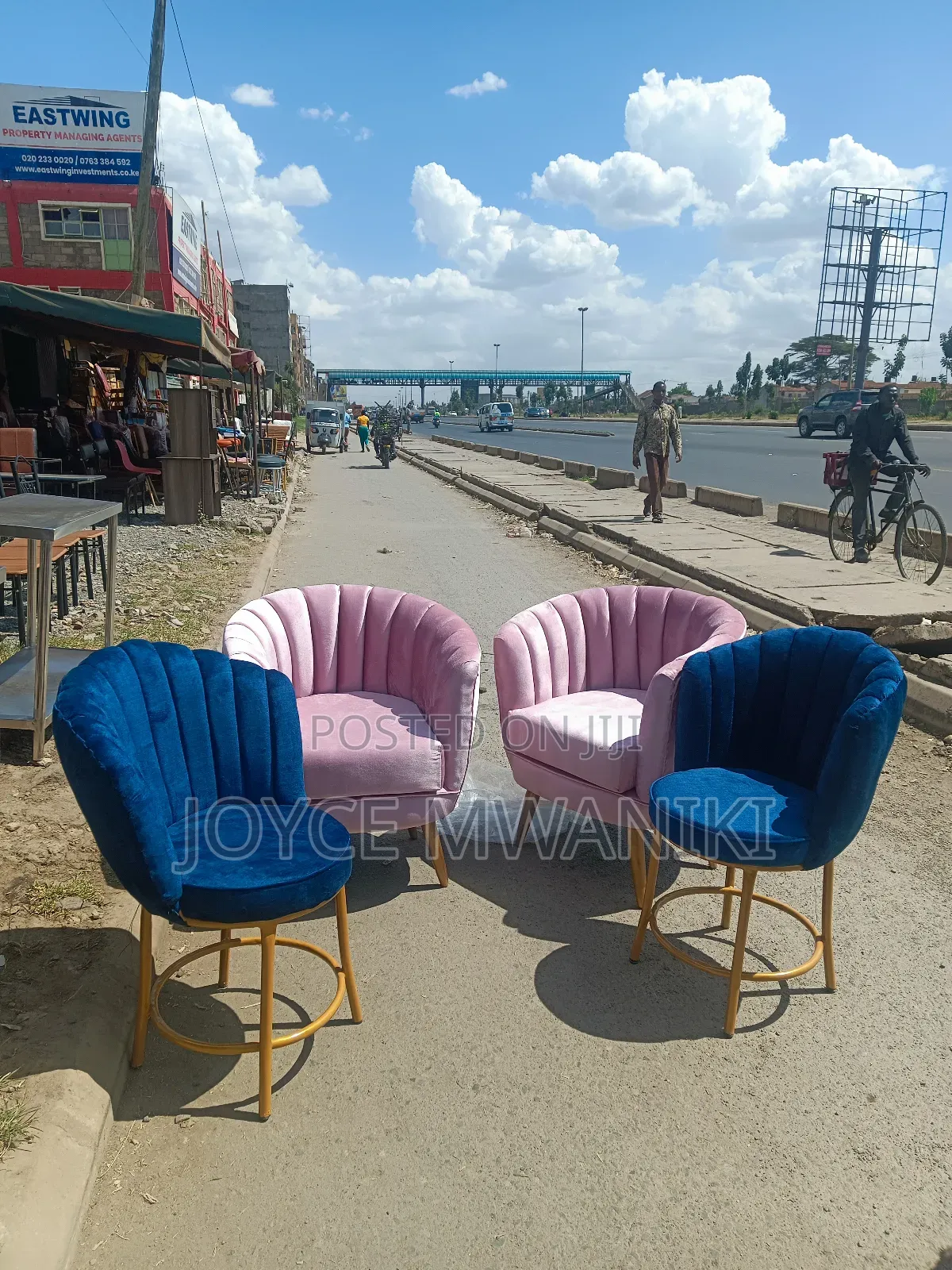 2 Manicure Seats Blue, and 2 Pedicure Seats Pink ,
