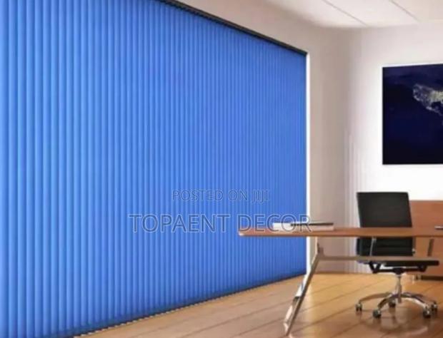Wall to Wall Sky Blue Vertical Office Window Blinds - main view