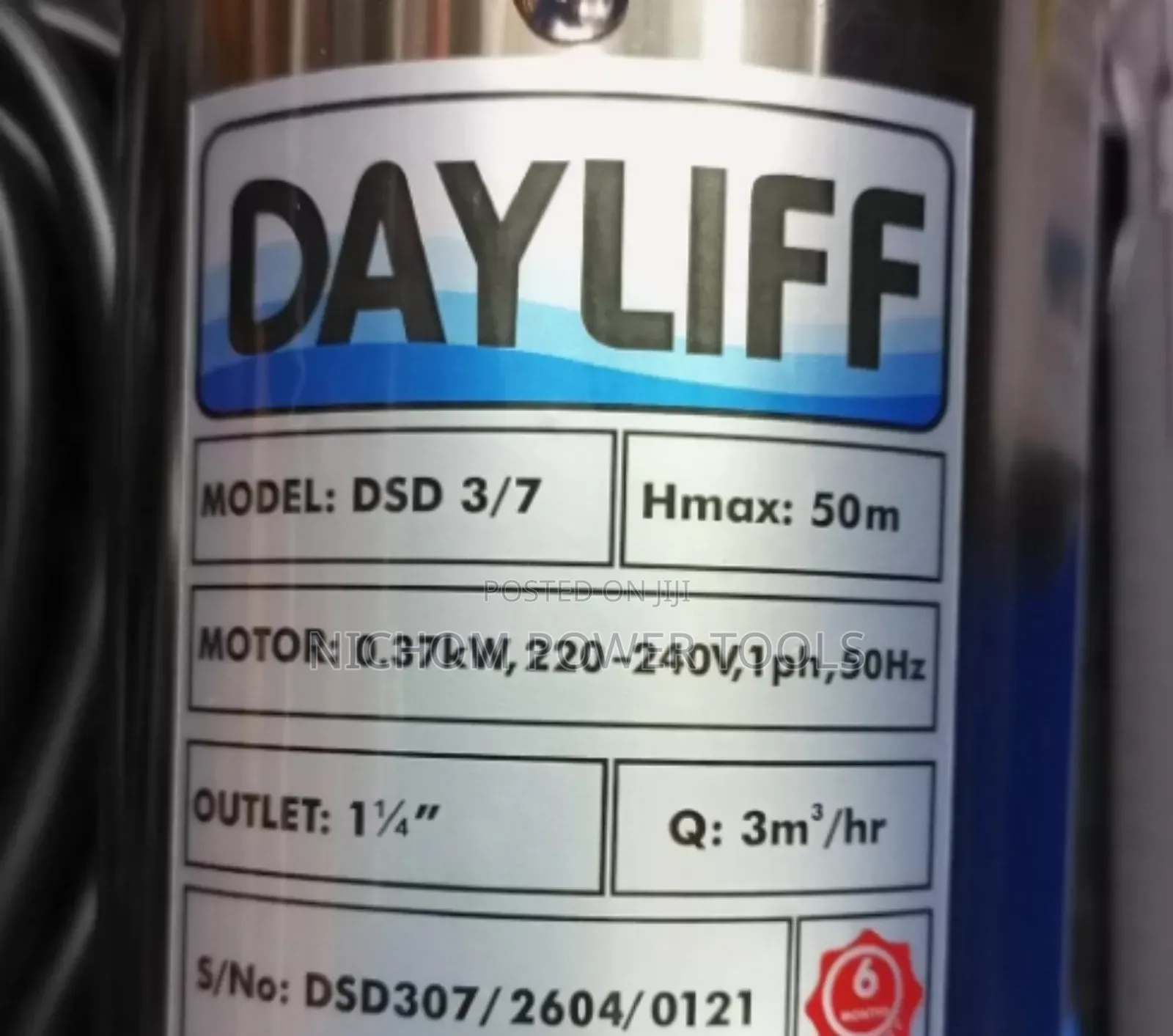DSD 3/7 0.5hp Electric Submersible Water Pump Max Head 50m