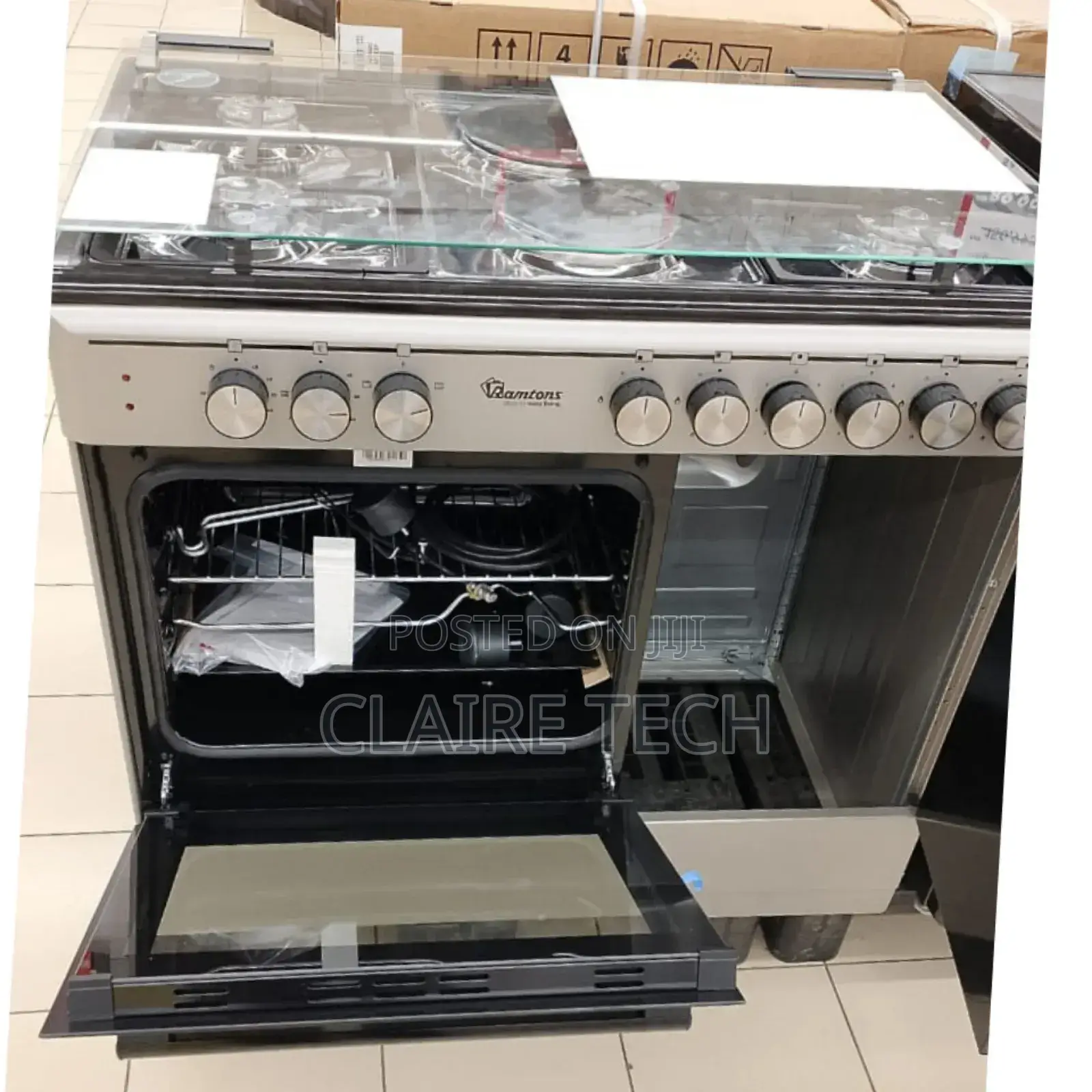 Ramtons RF/496-60*90 4+2 Silver Cookerwithgascompartment