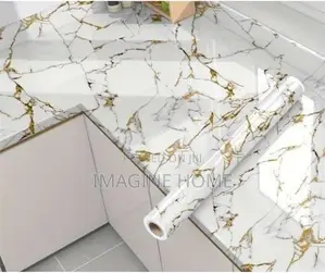 White Marble Contact Paper Unique Kitchen Decoration