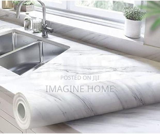 White/Black Marble Contact Paper Wall Decor