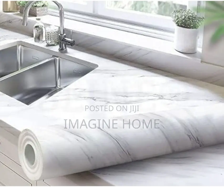 White/Black Marble Contact Paper Wall Decor