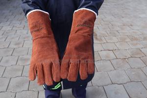 Leather Work Gloves- Brown - thumbnail 2