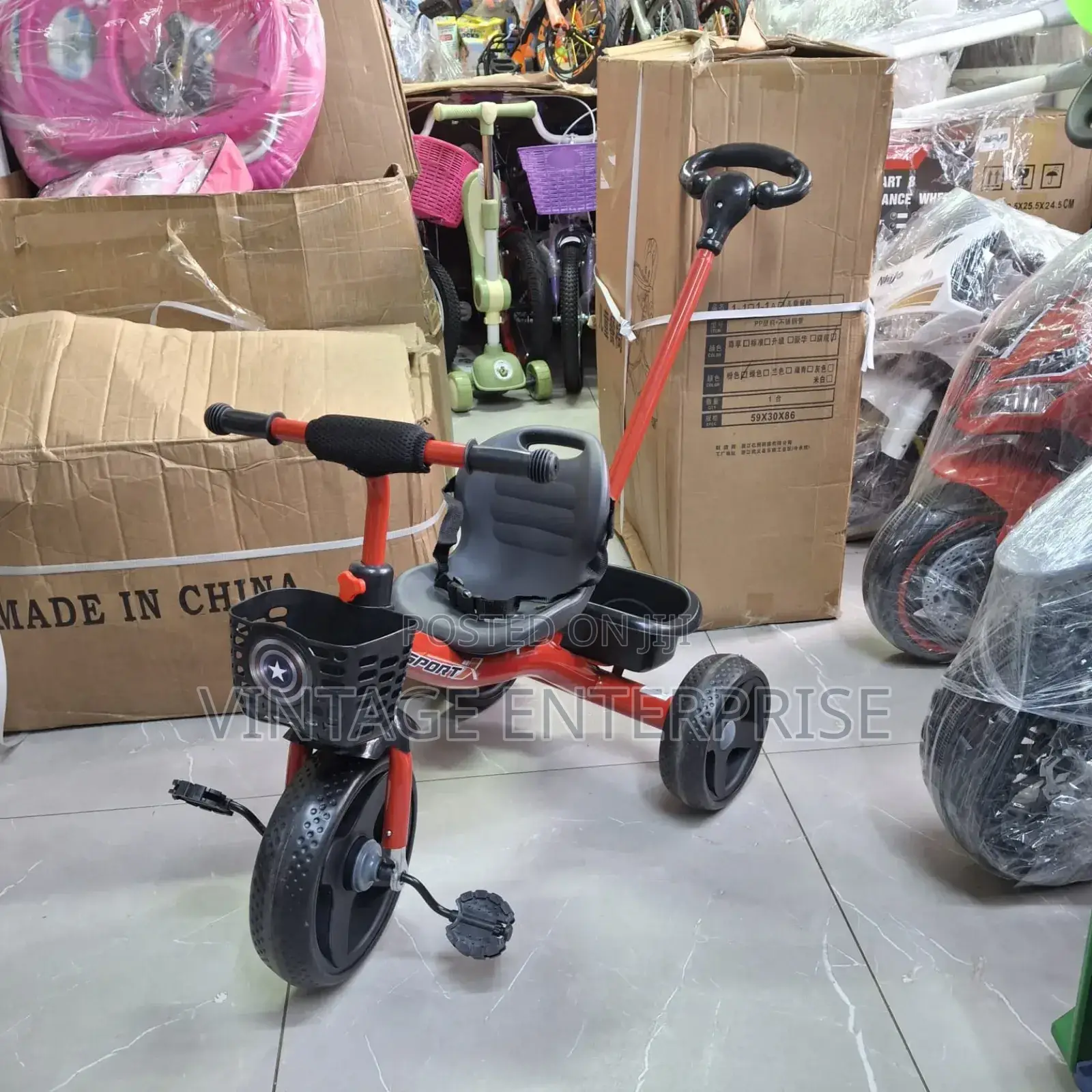 Kids Tricycle With Push Handle