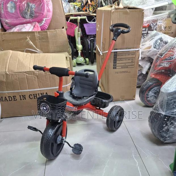 Kids Tricycle With Push Handle - main view