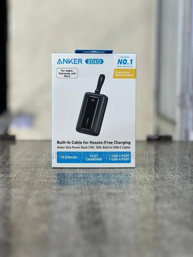Anker Zolo 30w 10000mah Power Bank With Built-in Usb-c Cable