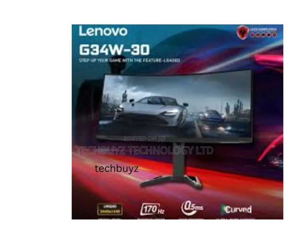Lenovo G34w-30 34" Uwqhd Curved Gaming Monitor