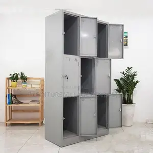 Office Cabinet:9-Locker Contemporary Office Cabinet