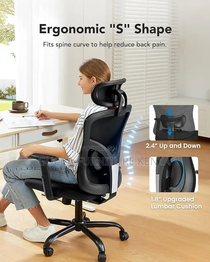 Office Chairs: Ergonomic Mesh High Back Computer Chair