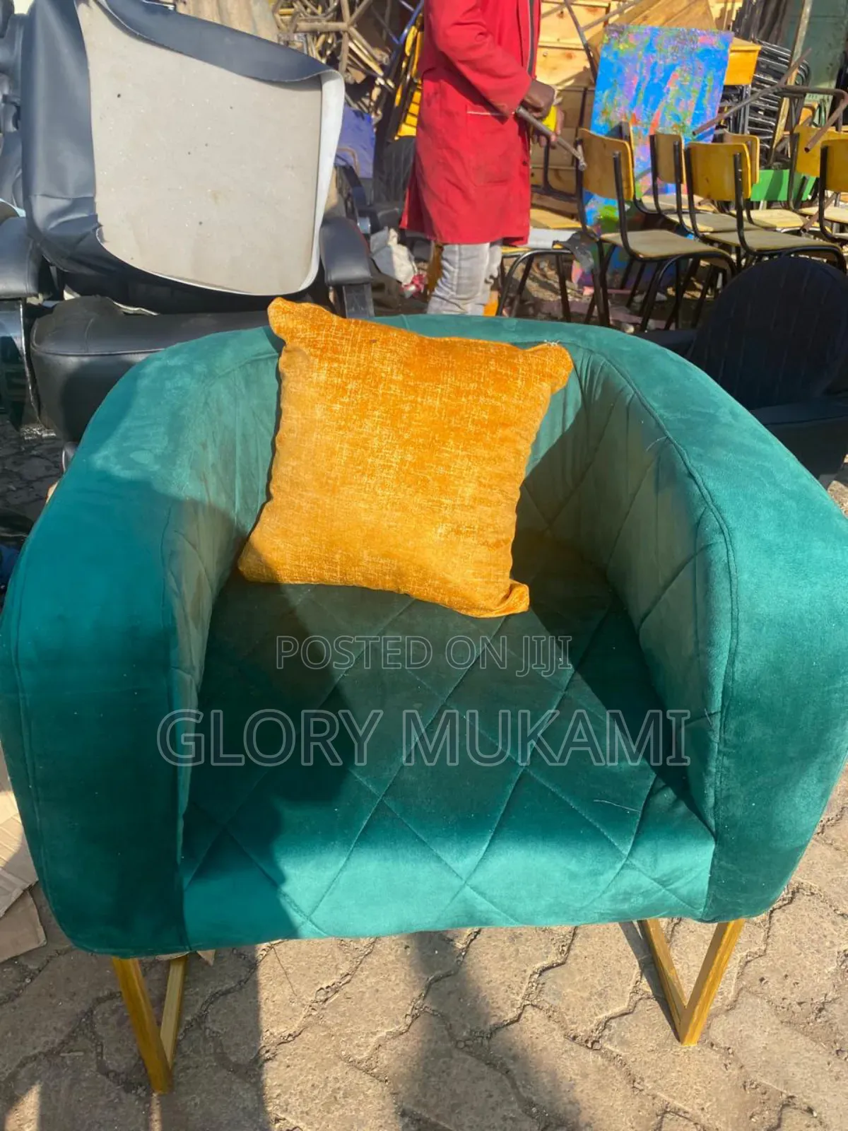 Green Manicure Chairs With Pillow