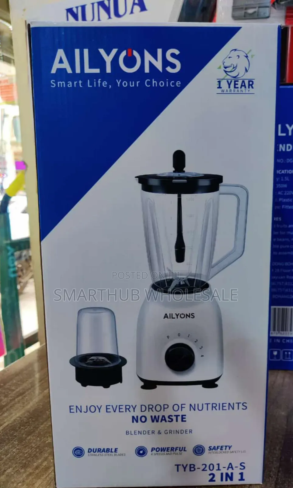 *Ailyons 2 In1 Blender White