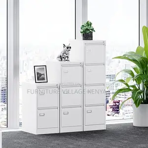 Office Cabinet: 4-Drawer White Lateral File Cabinet