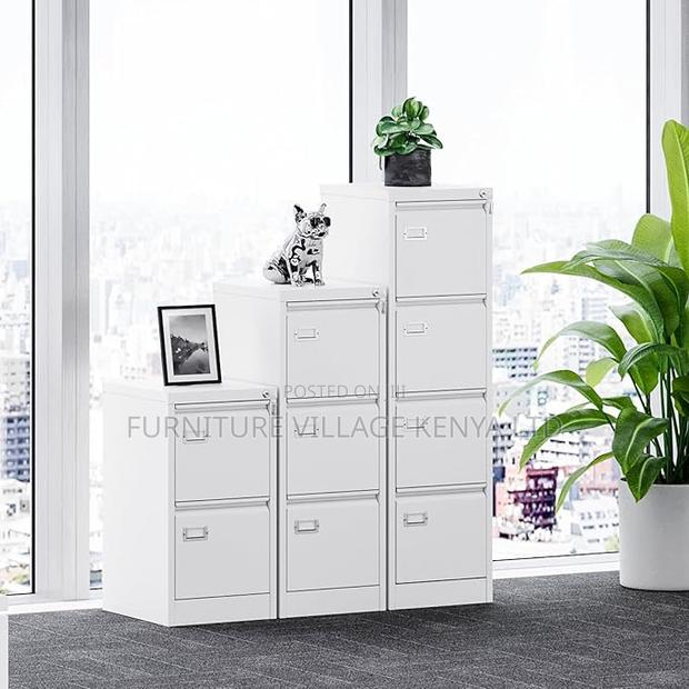 Office Cabinet: 4-Drawer White Lateral File Cabinet - thumbnail 3