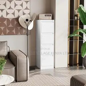 Office Cabinet: 4-Drawer White Lateral File Cabinet