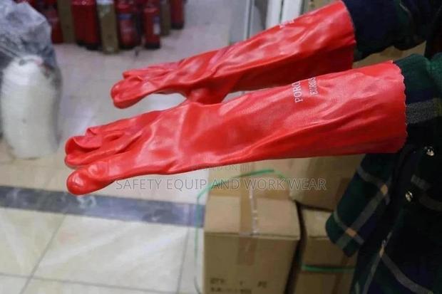 PVC Rubber Gloves(Red) - main view