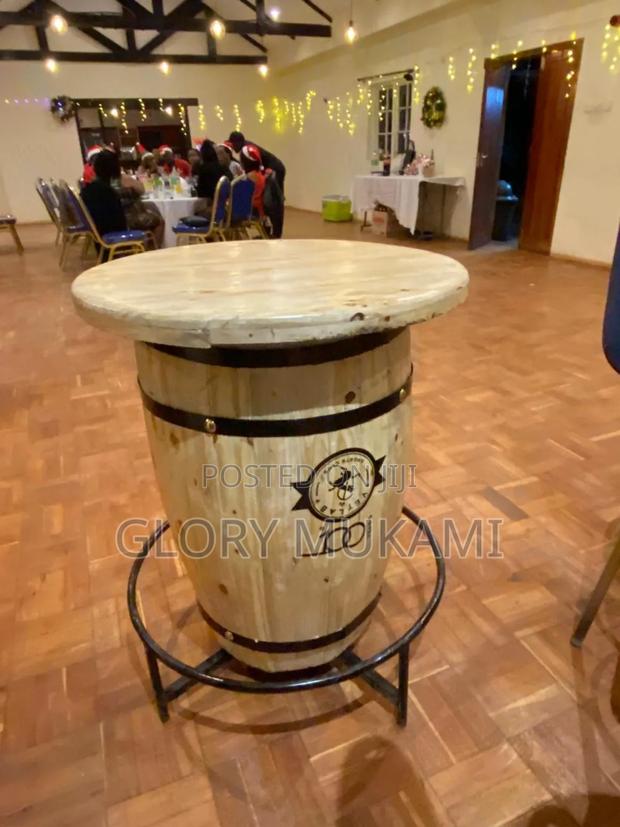 Wooden Table Barrel