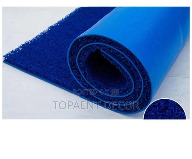 Blue Antislip Fire Resistant PVC Mat - main view