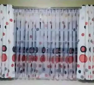 Flowered Kitchen Window Sheers and Matching Curtains