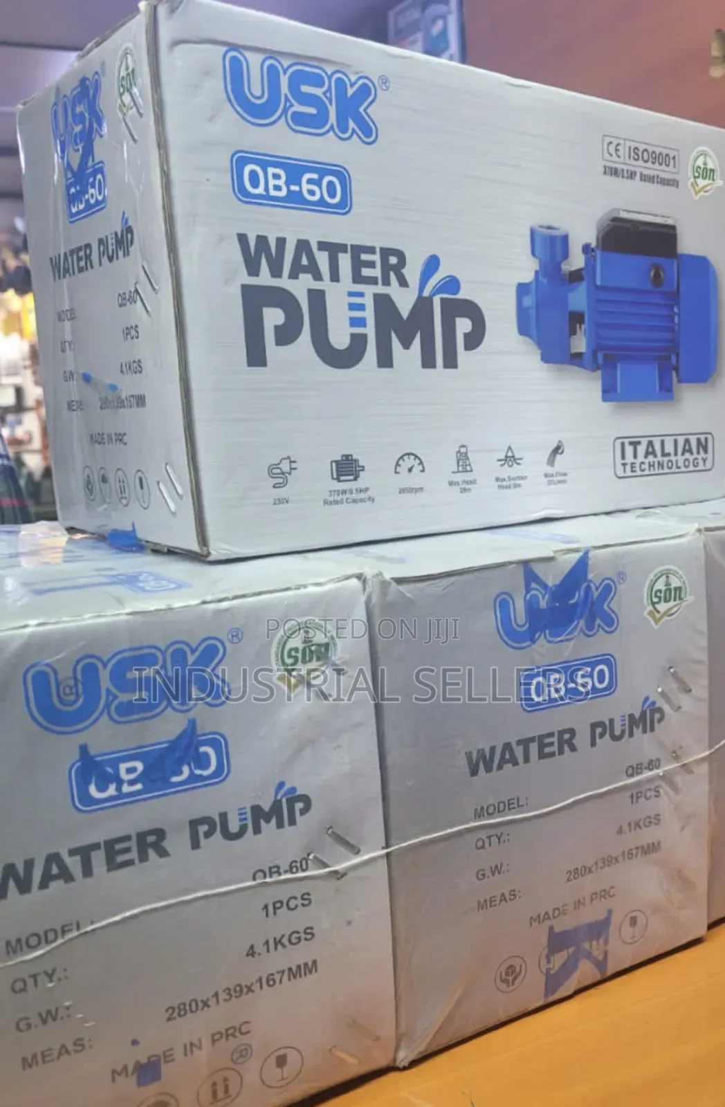 Usk QB 60 Water Pump 230v 370w/ 0.5hp Max Head 28m