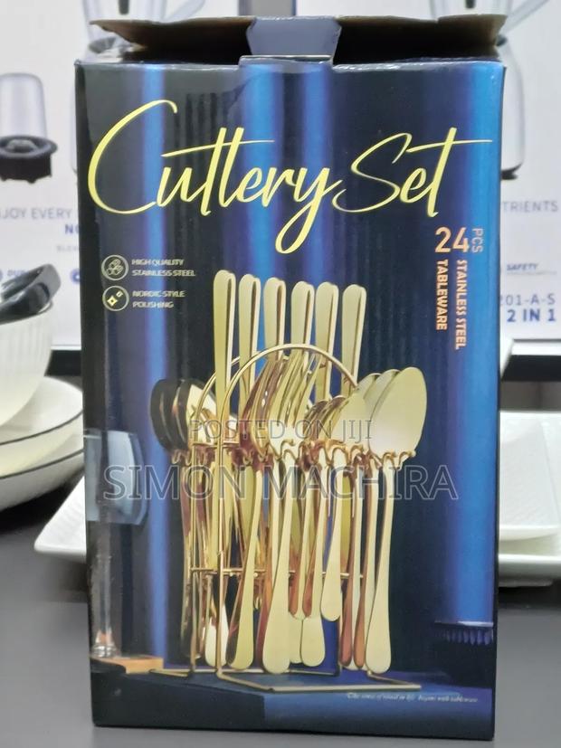 Gold Cutlery Set 24 Pieces
