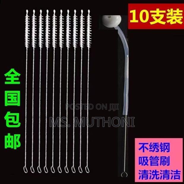 10pcs/Set Reusable Metallic Straw Cleaners - thumbnail 2