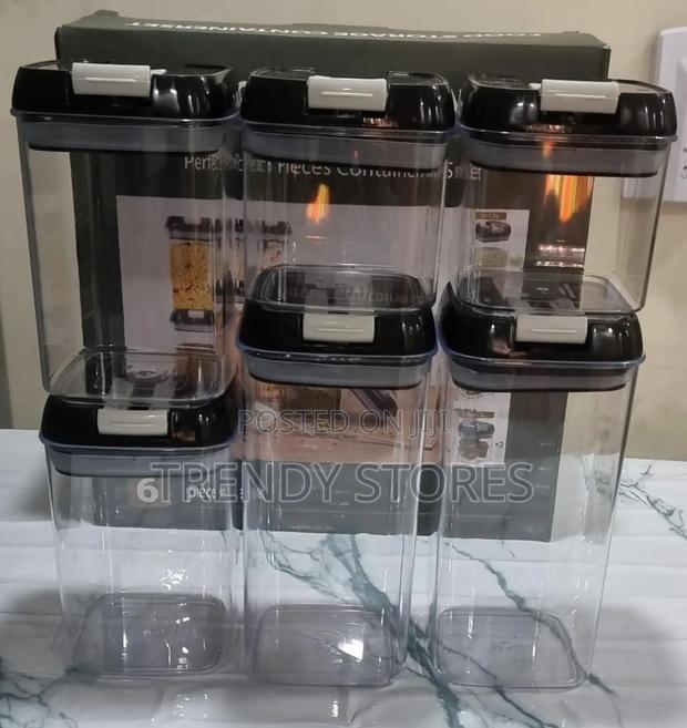6pcs Acrylic Air Tight Food Storage Container - main view