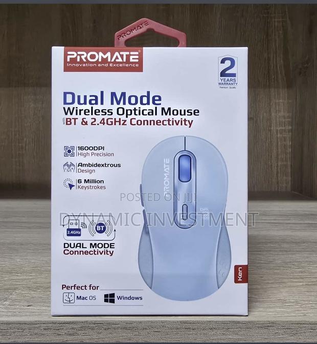 Promate Dual Mode Wireless Optical Mouse BT/RF Connectivity - main view