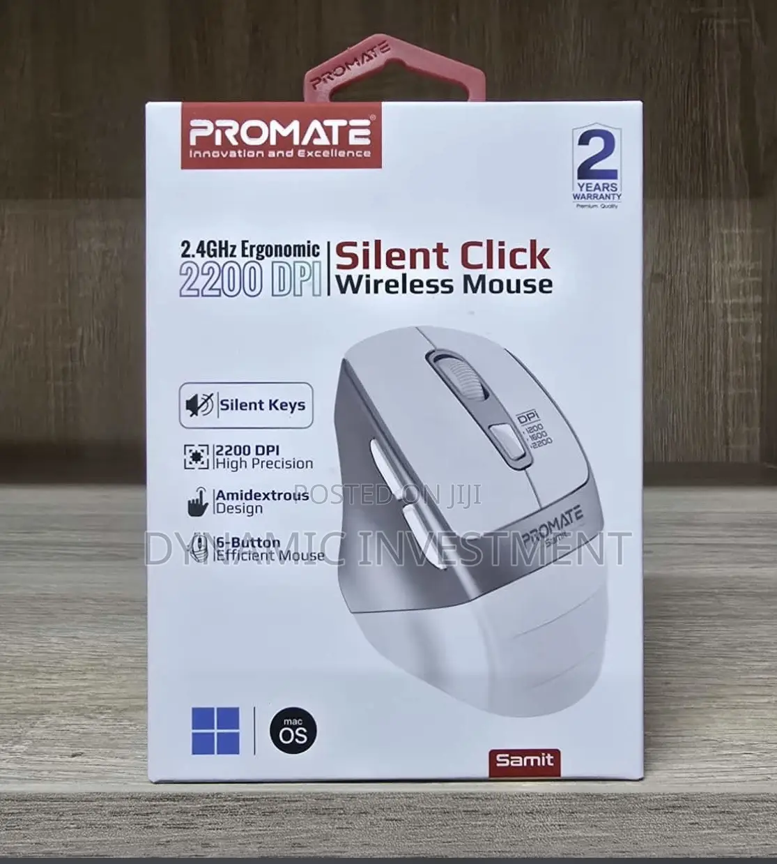 2.4ghz Ergonomic 2200 DPI Silent Click Wireless Mouse