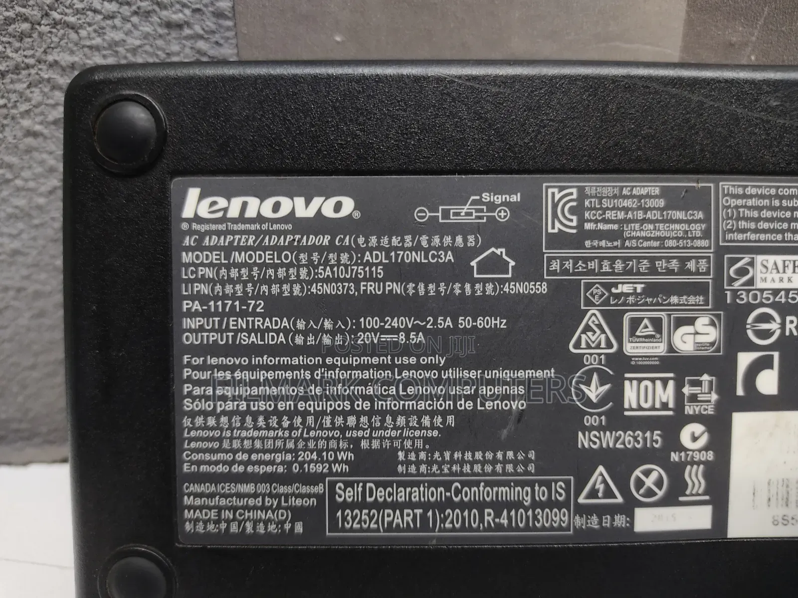 Genuine Original Lenovo 20v 8.5a Ac Power Adapter Charger