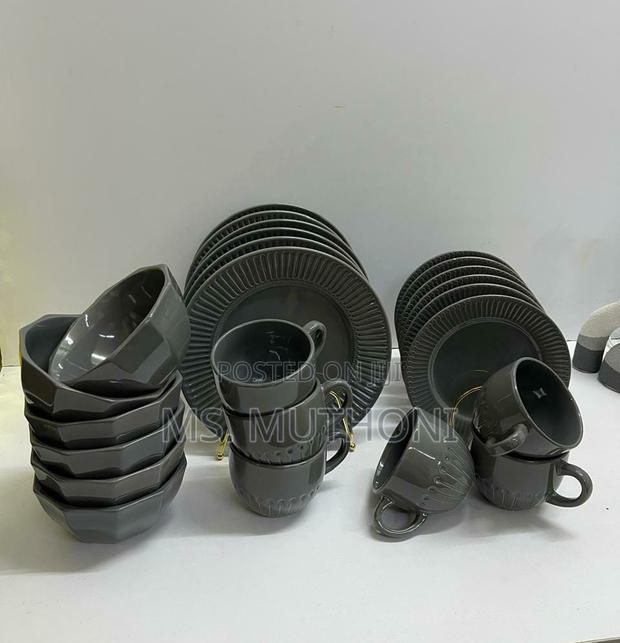 24 Pieces Dinner Set ( Gray ) - thumbnail 3