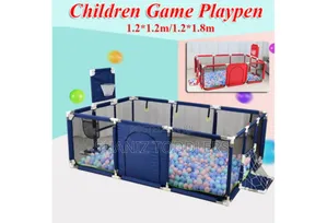 Blue Playpen Fence With Soft Balls