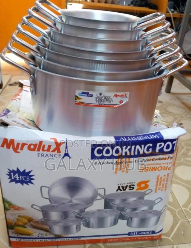 14 Pieces Miralux Stainless Sufuria Cookware Set