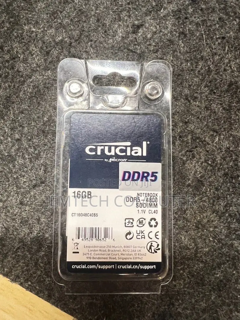 Crucial Laptop Ram Ddr5 16gb 4800\\ Ram Ddr5 16gb Crucial