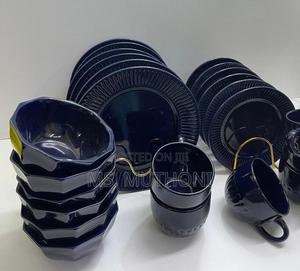 Navy Blue Good Quality 24pcs Ceramic Dinner Sets - thumbnail 2