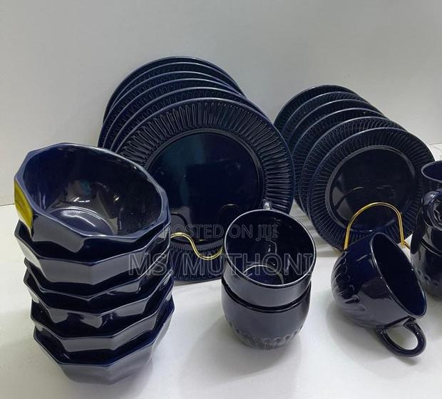 Navy Blue Good Quality 24pcs Ceramic Dinner Sets - main view
