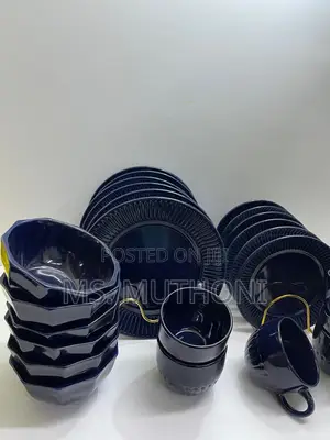 Navy Blue Good Quality 24pcs Ceramic Dinner Sets