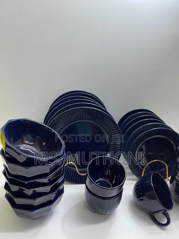 Navy Blue Good Quality 24pcs Ceramic Dinner Sets - thumbnail 3