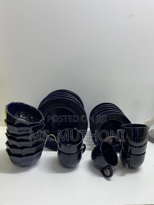 Navy Blue Good Quality 24pcs Ceramic Dinner Sets - thumbnail 4