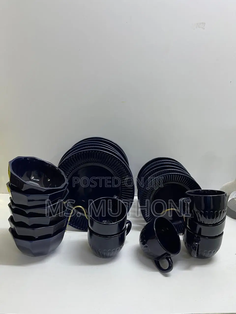 Navy Blue Good Quality 24pcs Ceramic Dinner Sets