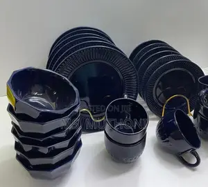 Navy Blue Good Quality 24pcs Ceramic Dinner Sets