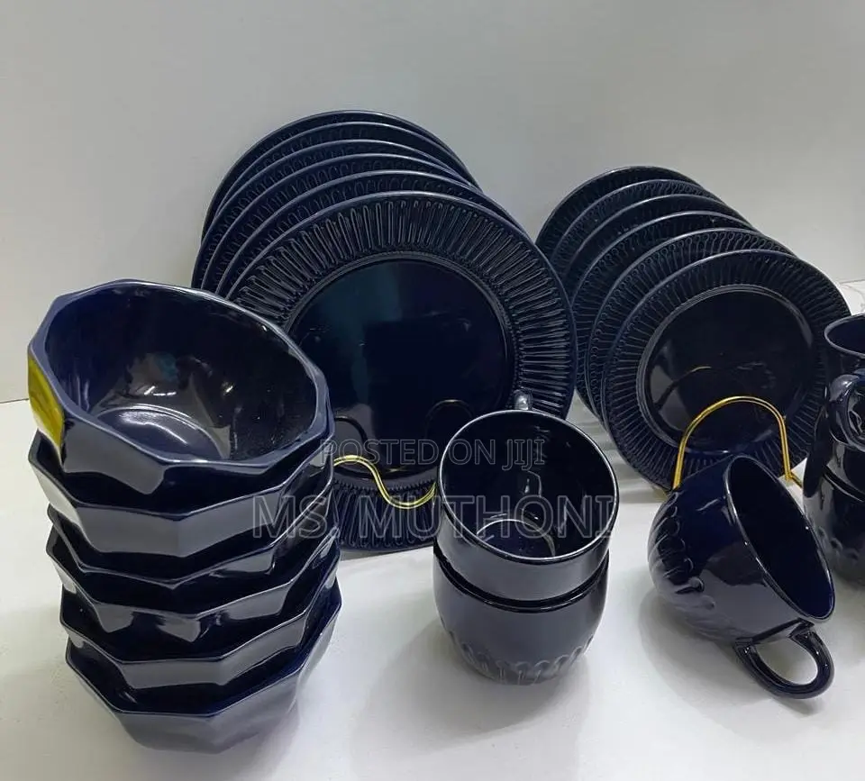 Navy Blue Good Quality 24pcs Ceramic Dinner Sets